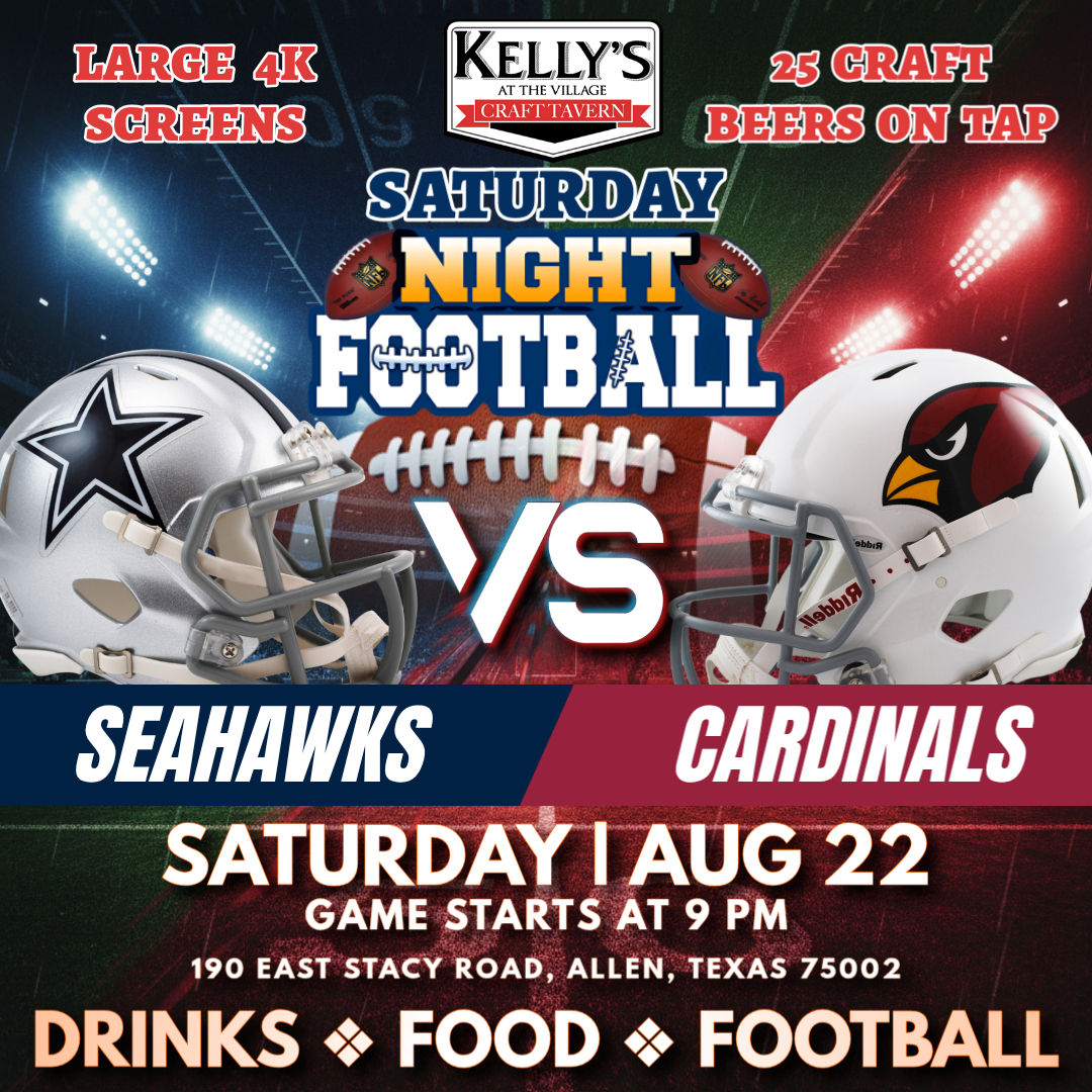 Dallas Cowboys vs Cardinals live at Kelly's At The Village in Allen, Texas.