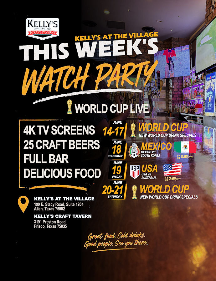 This week's World Cup watch party at Kelly's At The Village.